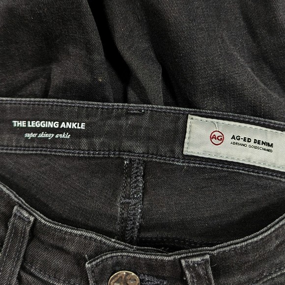 AG The Legging Ankle Super Skinny jeans 26R black distressed - Picture 3 of 4